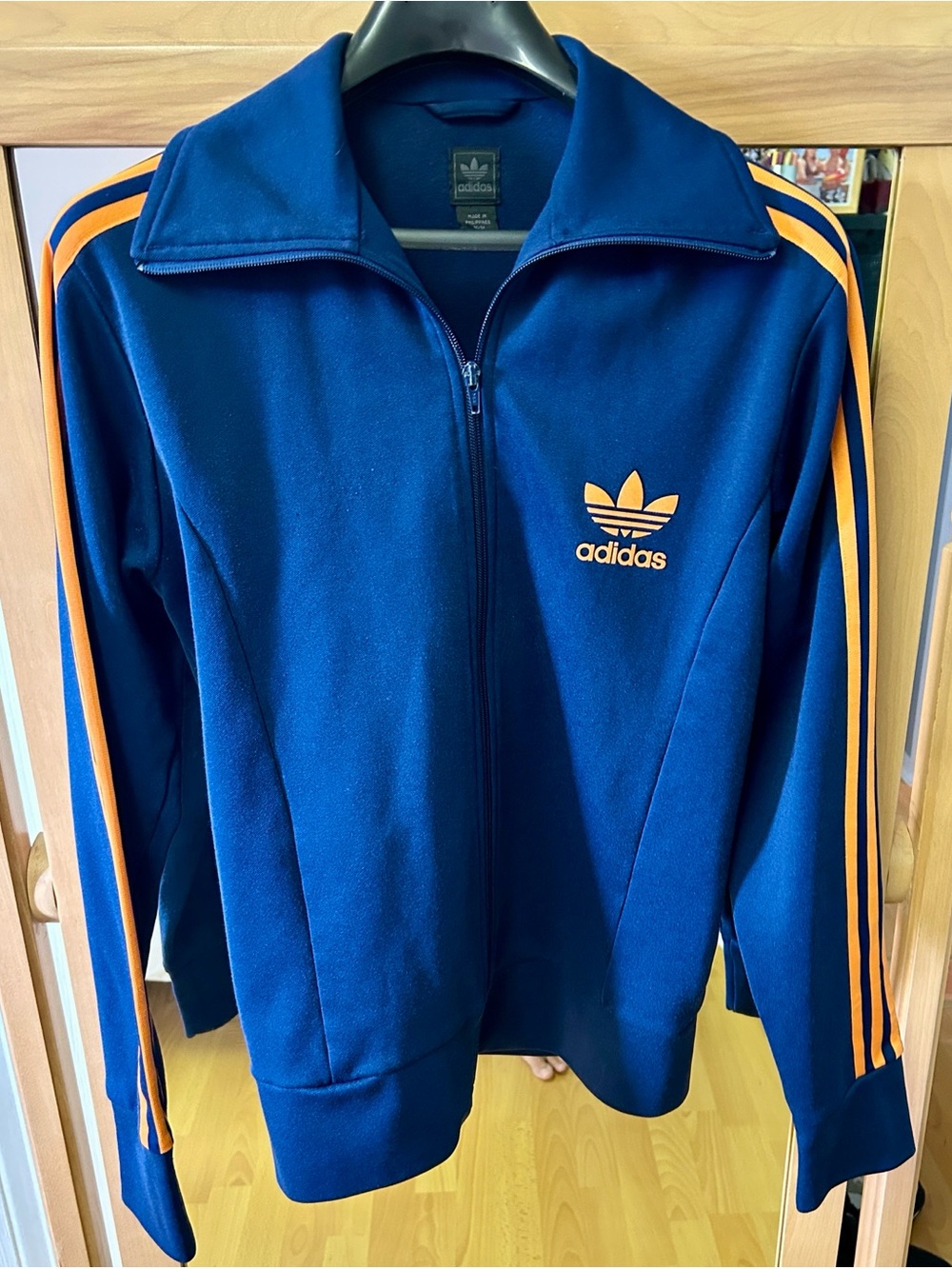 Vintage adidas Navy and Orange Trefoil Track Jacket